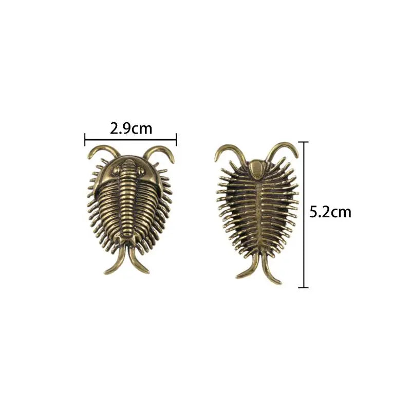 Brass Trilobite Figurine – Retro Desk Ornament & Tea Pet Decorative Figurine Nixie