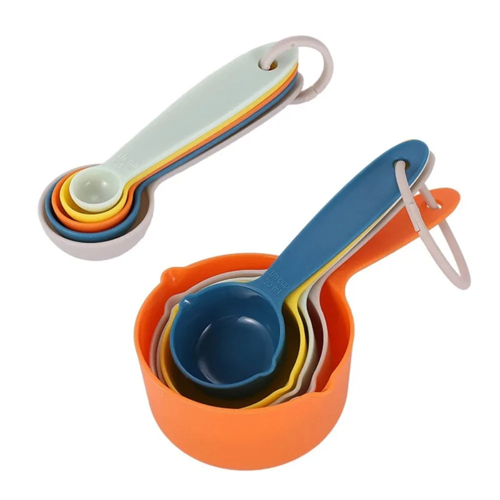 10-Piece Colored Measuring Spoons & Cups Set with Scales