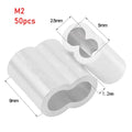 M1–M12 Aluminum Crimp Sleeves Double Hole Wire Rope Ferrules Wire Rope Ferrules Nixie 50Pcs M2