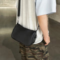 Retro Pillow Crossbody Bag | Unisex Patent Leather Shoulder Bag Crossbody Shoulder Bag Nixie Black