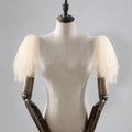 Elegant Tulle Bridal Sleeves – Detachable Wedding Shawl Bridal Sleeve Wrap Nixie Ivory White