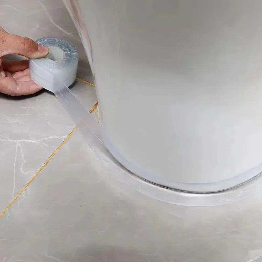 2 Rolls White Waterproof Self-Adhesive Caulk Tape – Bath & Kitchen Caulk Sealing Tape Nixie