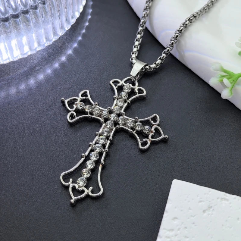 Luxury Cross Pendant Necklace | Stainless Steel Collarbone Chain Pendant Necklace Nixie
