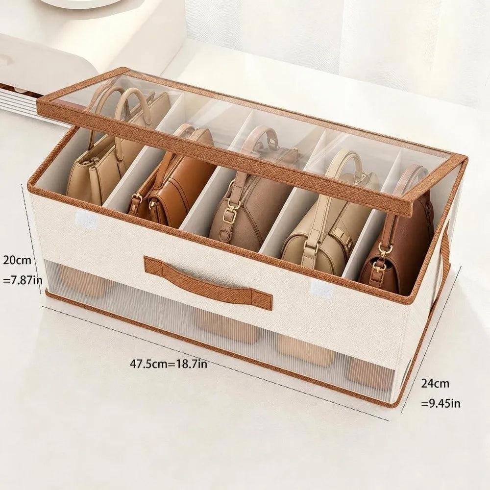 Clear Window Collapsible Closet Storage Bin with Lid