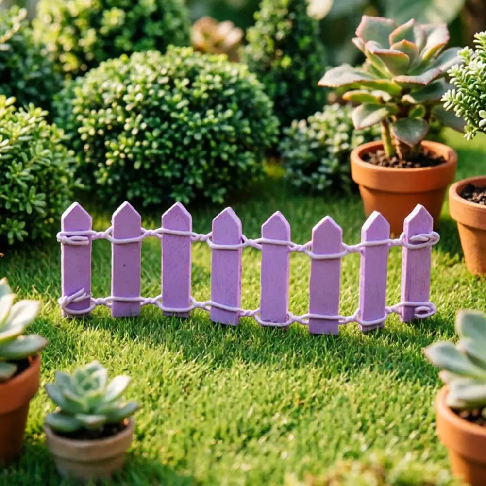 2 Pcs Mini Wood Picket Fence – Fairy Garden & Dollhouse Decor Miniature Garden Ornament Nixie