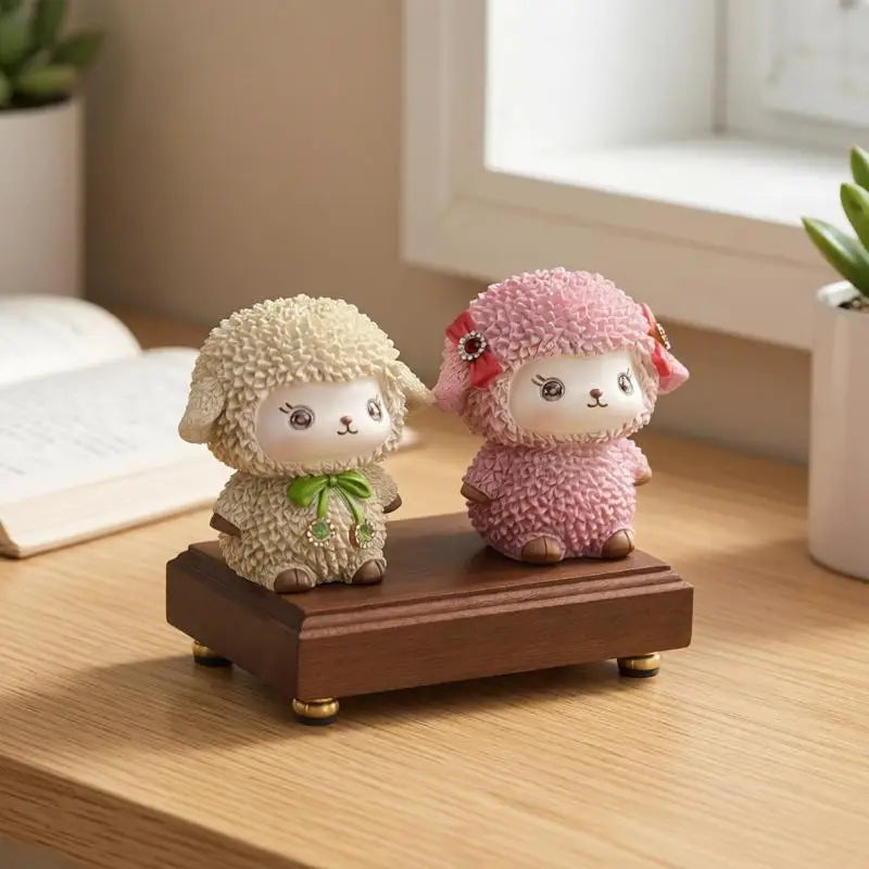Cute Sheep Figurine Hand-Painted Resin Decor & Coin Bank Resin Figurine Nixie