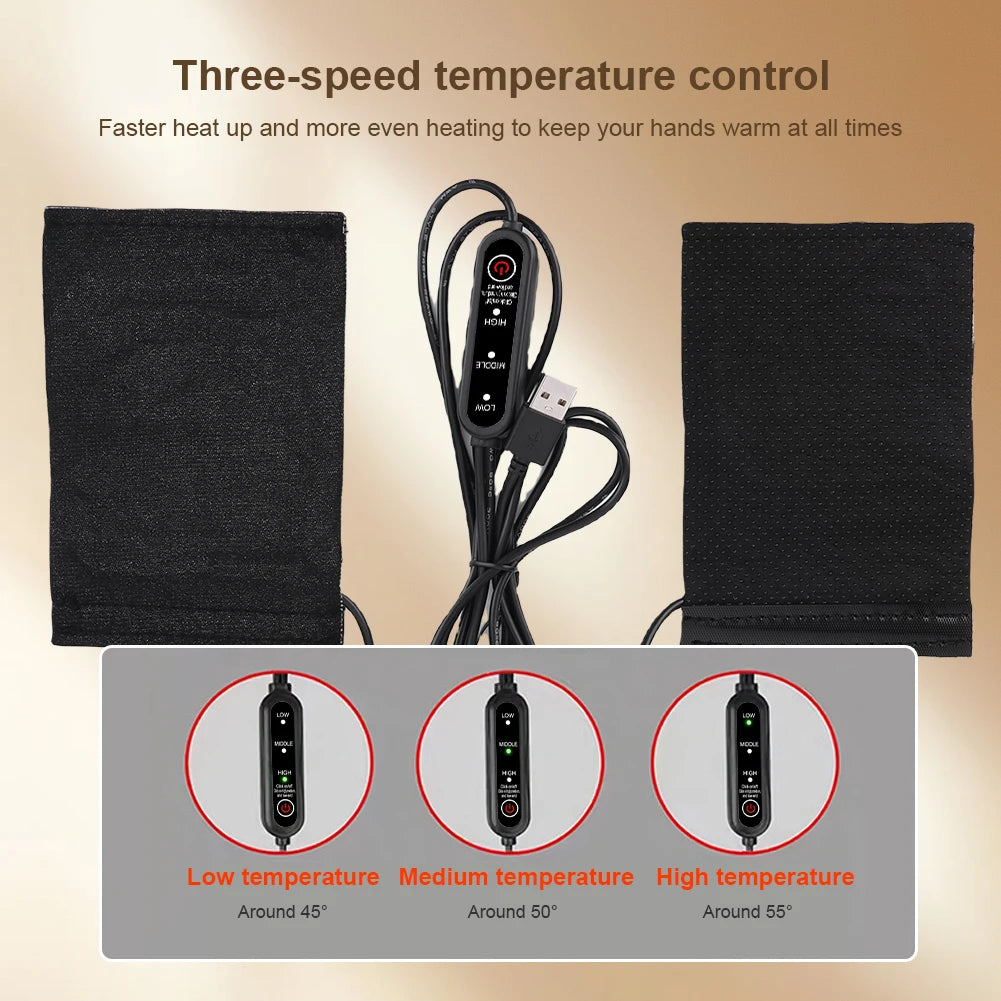 Motorcycle Heated Grip Covers – 3-Gear USB Handlebar Warmer Heated Handlebar Cover Nixie