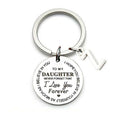 To My Daughter Letter Keychain – Stainless Steel Gift Keyring Letter Keychain Nixie R