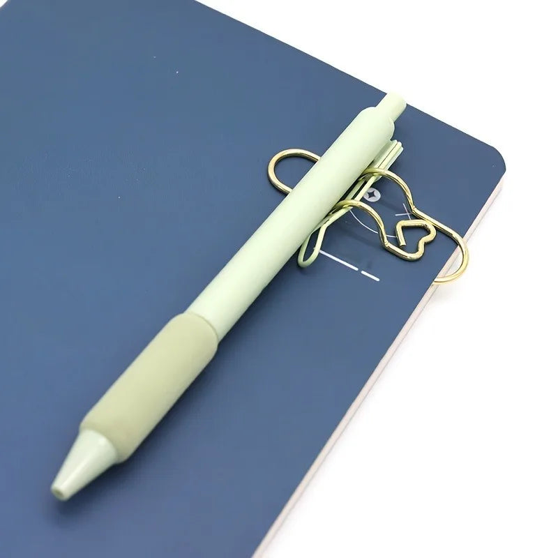 6pcs Heart-Shaped Pen Clip Holder Notebook Bookmark Paper Clips Notebook Pen Clips Nixie