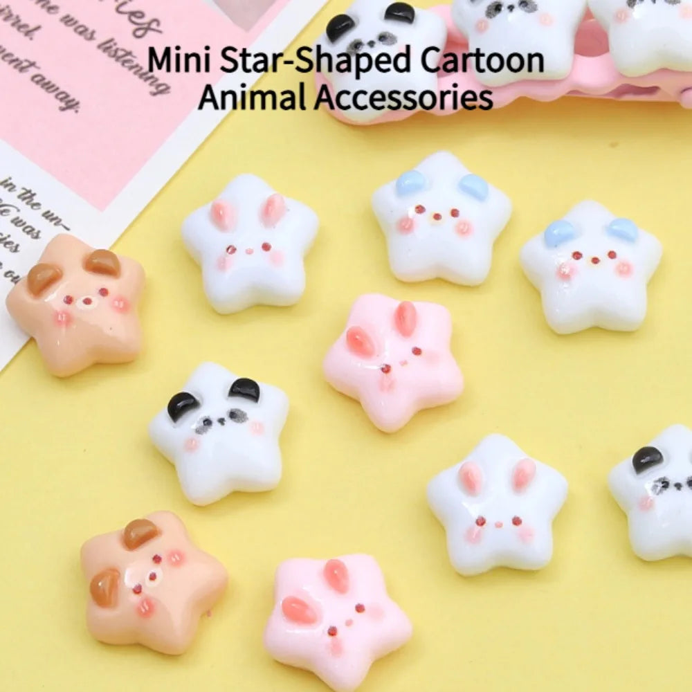 10pcs Mini Resin Charms – Rabbit Bear Star for DIY Jewelry Resin Craft Charms Nixie