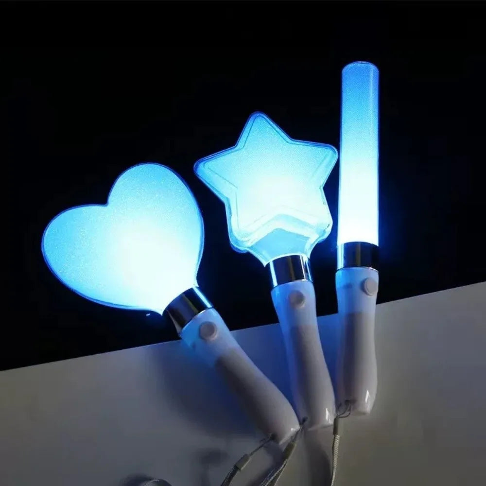 Heart Star Kpop Lightstick – 7-Color LED Concert Glow Stick