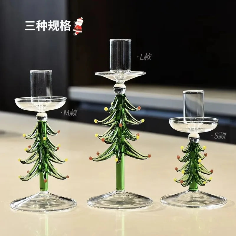 Christmas Glass Candle Holder – Nordic Borosilicate Candle Stand Glass Candle Holder Nixie