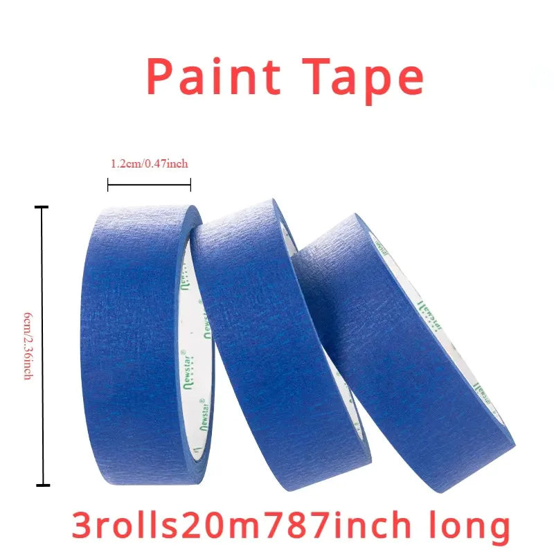 3-Roll Masking Tape Set – Multi-Surface Paint Tape 20m/Roll Masking Tape Set Nixie