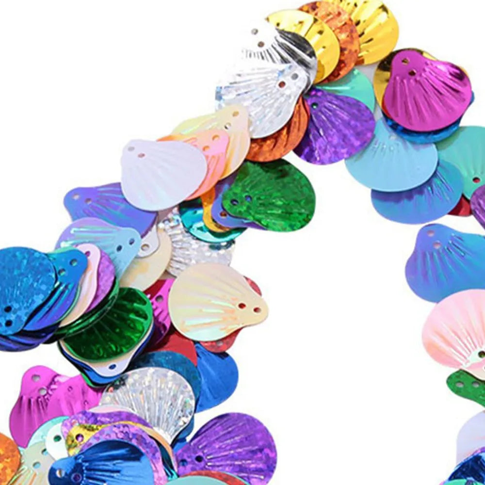 50g Shell Sequins 18x20mm Double Hole PVC for DIY Crafts Craft Sequins Nixie