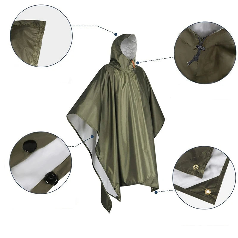 Heavy Duty Waterproof Rain Poncho – Lightweight Camping Raincoat Waterproof Rain Poncho Nixie