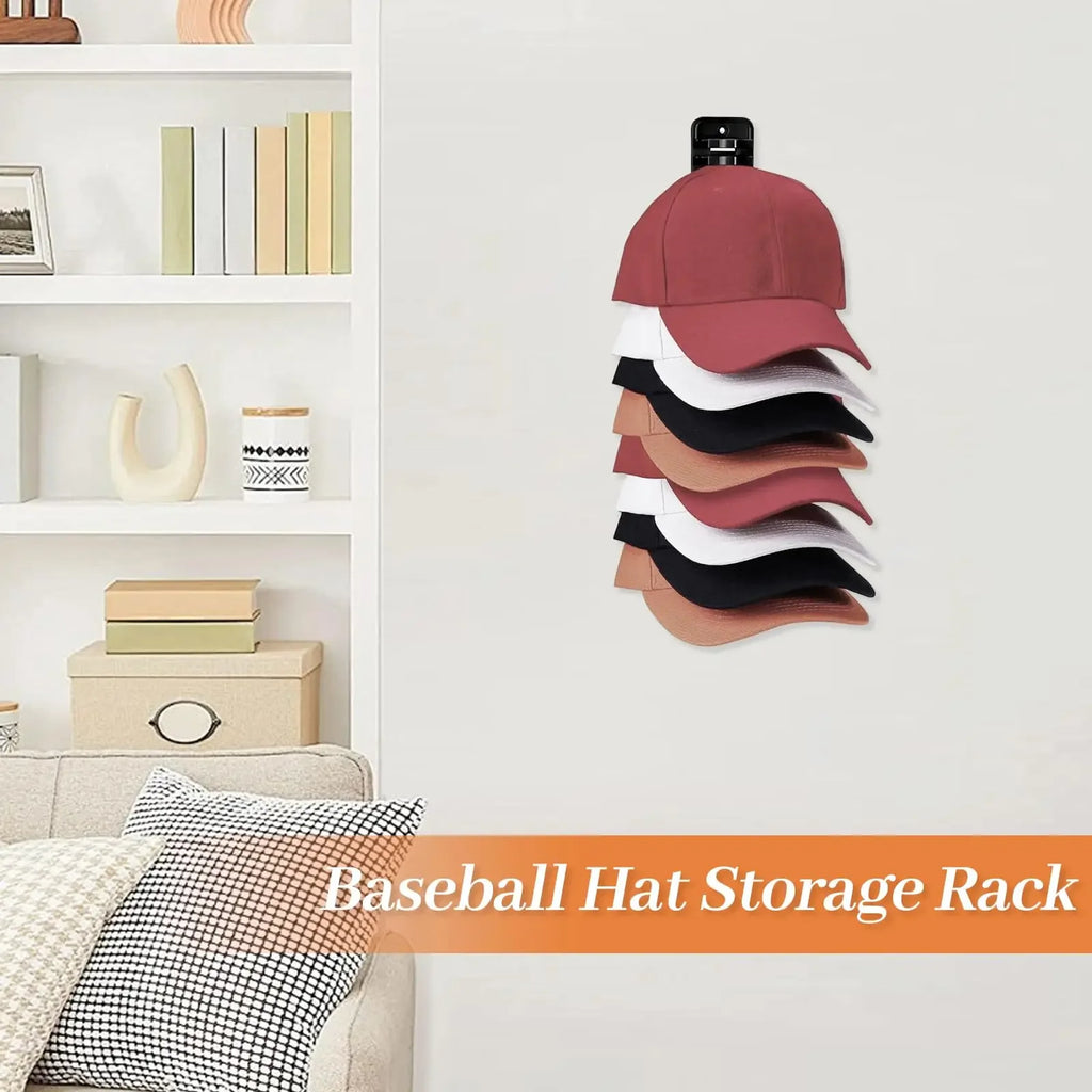 Wall Mounted Baseball Cap Rack – Hat Organizer for Door & Wall