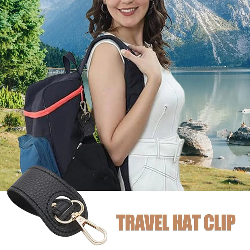 PU Leather Hat Clip Holder – Travel Backpack Hook Hat Clip Holder Nixie