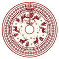 35" Flannel Christmas Tree Skirt – Santa & Snowflake Print Christmas Tree Skirt Nixie 09
