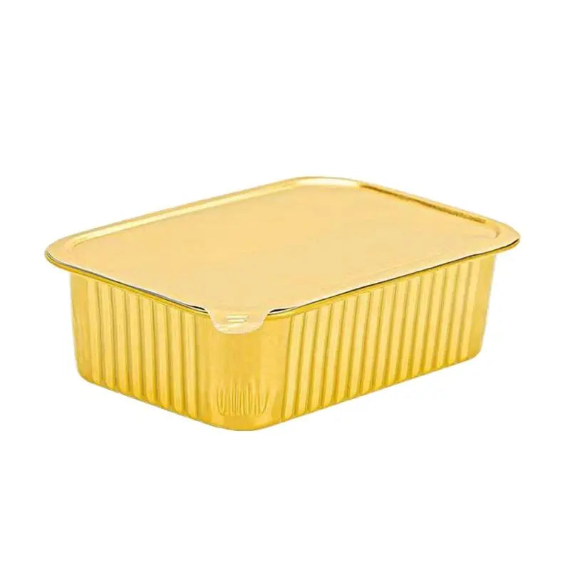 Disposable Aluminum Foil Lunch Containers with Gold Lids, 10pk Foil Food Containers Nixie