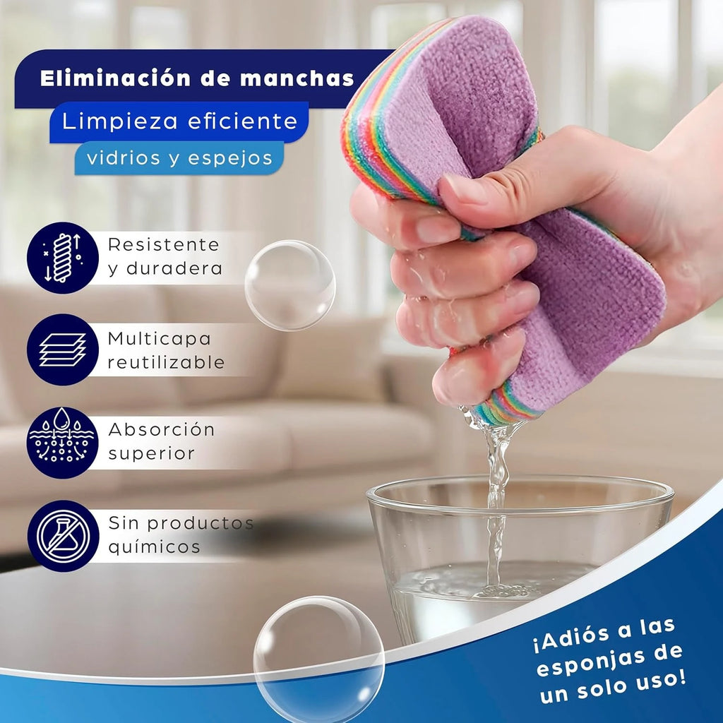 12-Layer PVA Rainbow Sponge Cloth – Absorbent Kitchen Scrubber Kitchen Cleaning Cloth Nixie