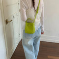 Korean Lychee Bucket Bag – Soft Leather Shoulder & Crossbody Bag Bucket Shoulder Bag Nixie Green