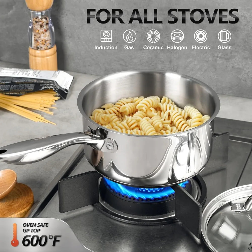 MICHELANGELO 3QT 18/10 Stainless Steel Stew Pot with Lid – Induction