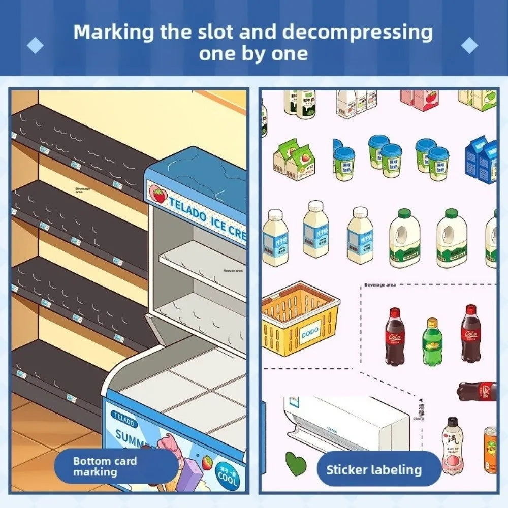 3D Miniature Scene Stickers – 10 Scenes & 33 Sheets | PET Craft