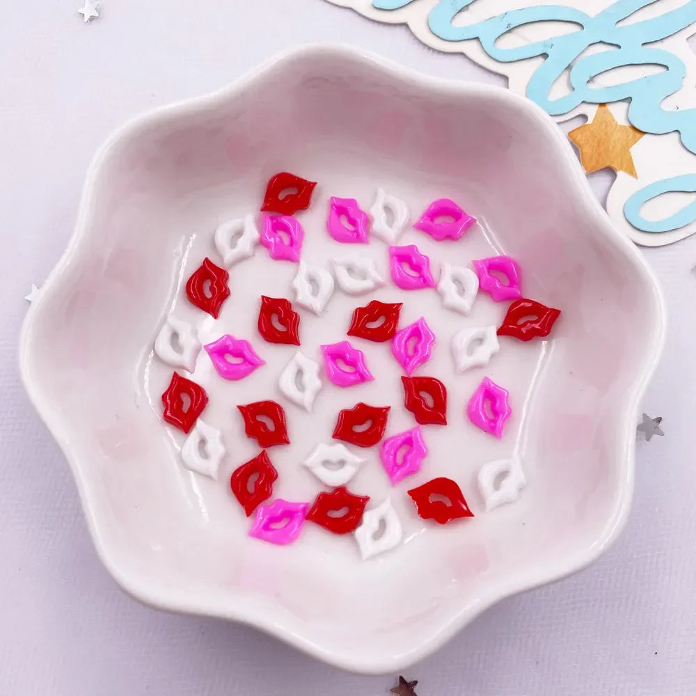 100pcs Resin Lip Flatback Rhinestones – Nail Art & DIY Crafts Nail Art Rhinestones Nixie