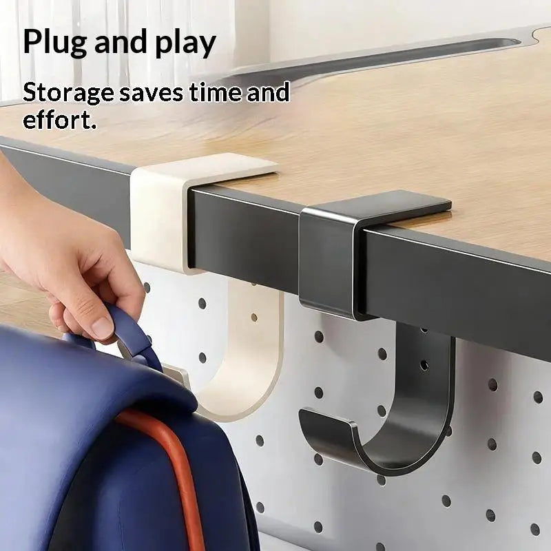 Carbon Steel No-Drill Desk Edge Hook for Bags & Headphones Desk Edge Hook Nixie
