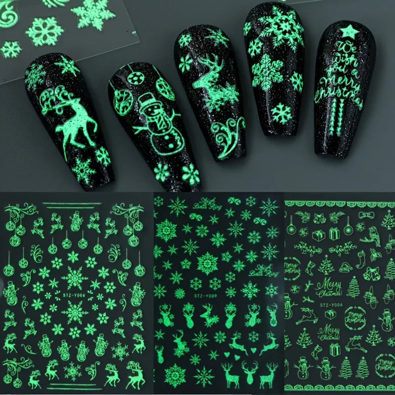 9PCS Christmas Nail Stamping Plates – Snowflake Xmas Stencil Set