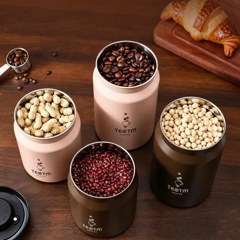 Airtight Vacuum Coffee Canister – 316 Stainless Steel 900/1200ml Vacuum Coffee Canister Nixie