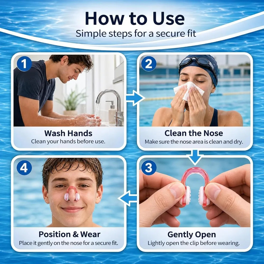 Swimming Nose Clips 10 Pack – Silicone Nose Plugs & Storage Case Swimming Nose Clips Nixie