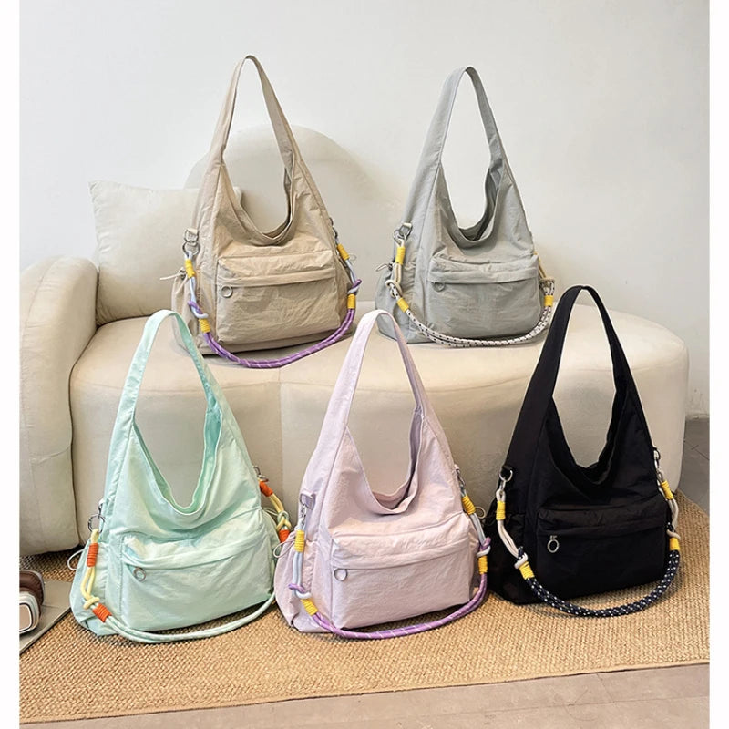 Women's Nylon Woven Rope Tote Crossbody Large Capacity Bag Women's Tote Bag Nixie
