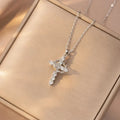 Gold Cross Pendant Necklace for Women | Minimalist Collarbone Cross Pendant Necklace Nixie XL1383-06