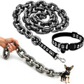 Faux Metal Chain Dog Leash | Novelty Photo Prop Pet Lead Novelty Dog Leash Nixie Black-100cm