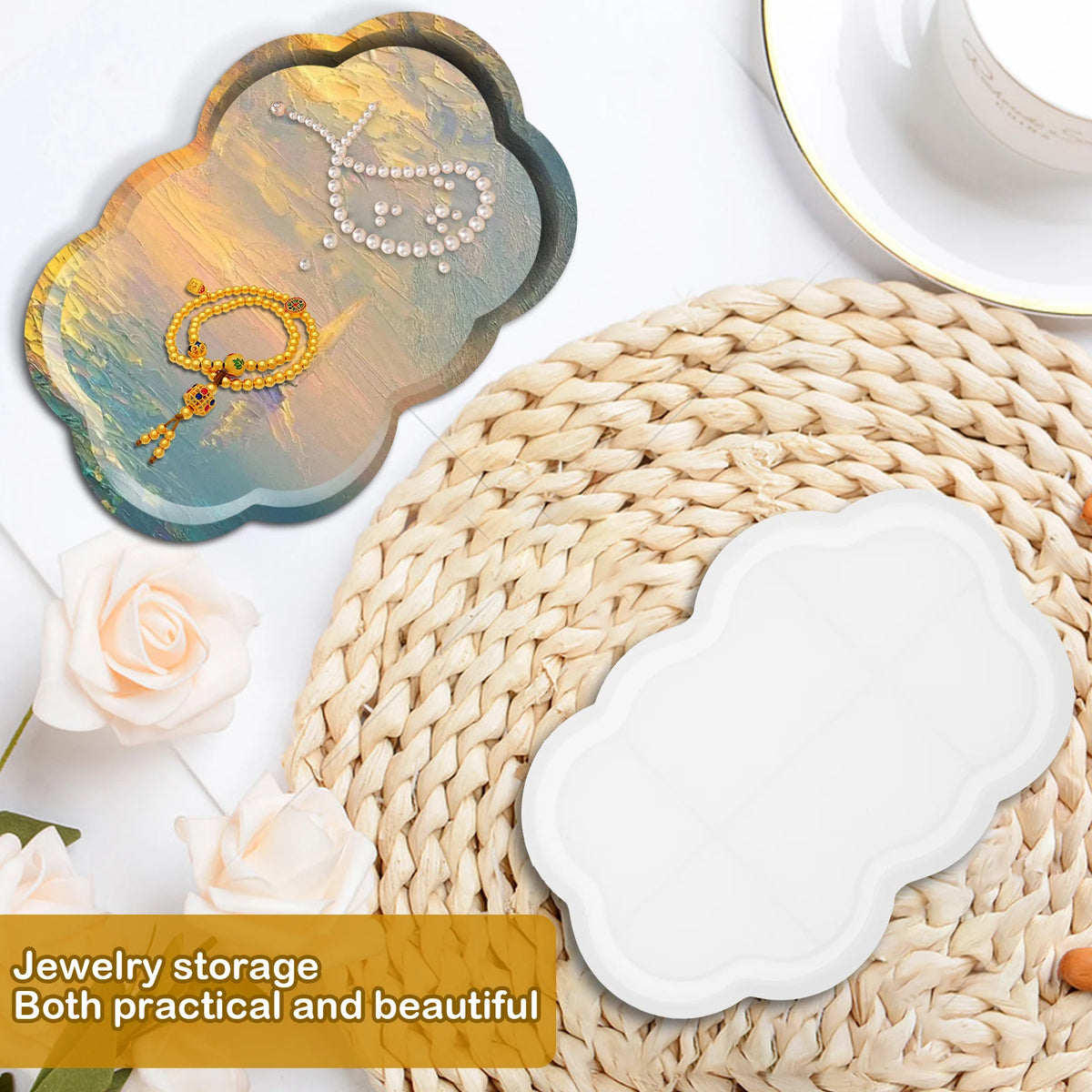 2Pcs Cloud Shape Silicone Mold Tray – DIY Resin & Storage Silicone Craft Mold Nixie