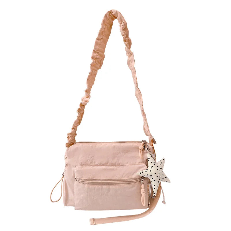 Korean Polka Dot Crossbody Bag Women Casual Canvas Dumpling Bag Crossbody Bag Nixie