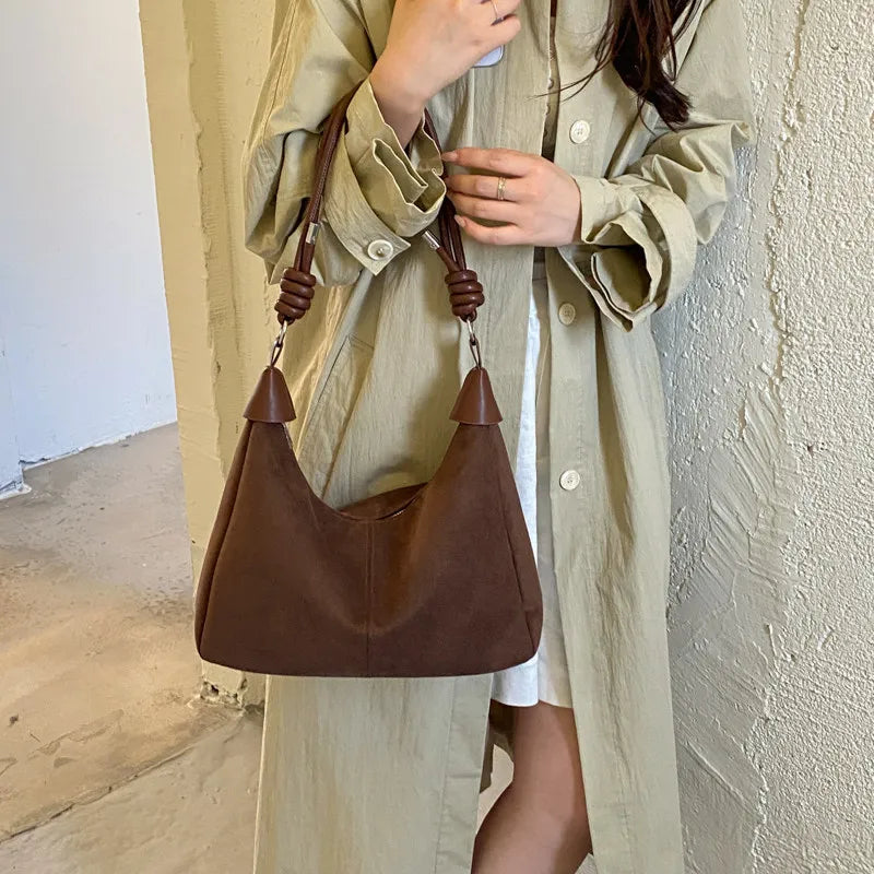 Nixie Suede Retro Crossbody Bag – Women's Shoulder Satchel Crossbody Shoulder Bag Nixie