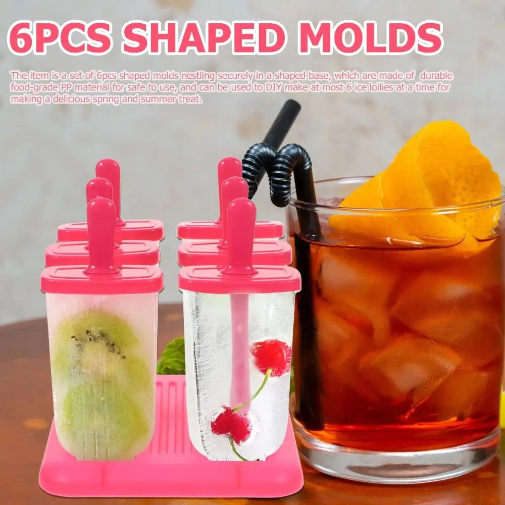 Reusable 6-Cavity Popsicle & Ice Cream Molds – Food-Grade DIY Ice Cream Mold Nixie