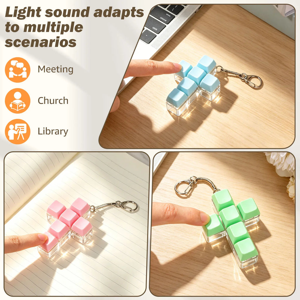 Cross Keyboard Clicker Fidget Keychain Toy 3-Pack for Adults