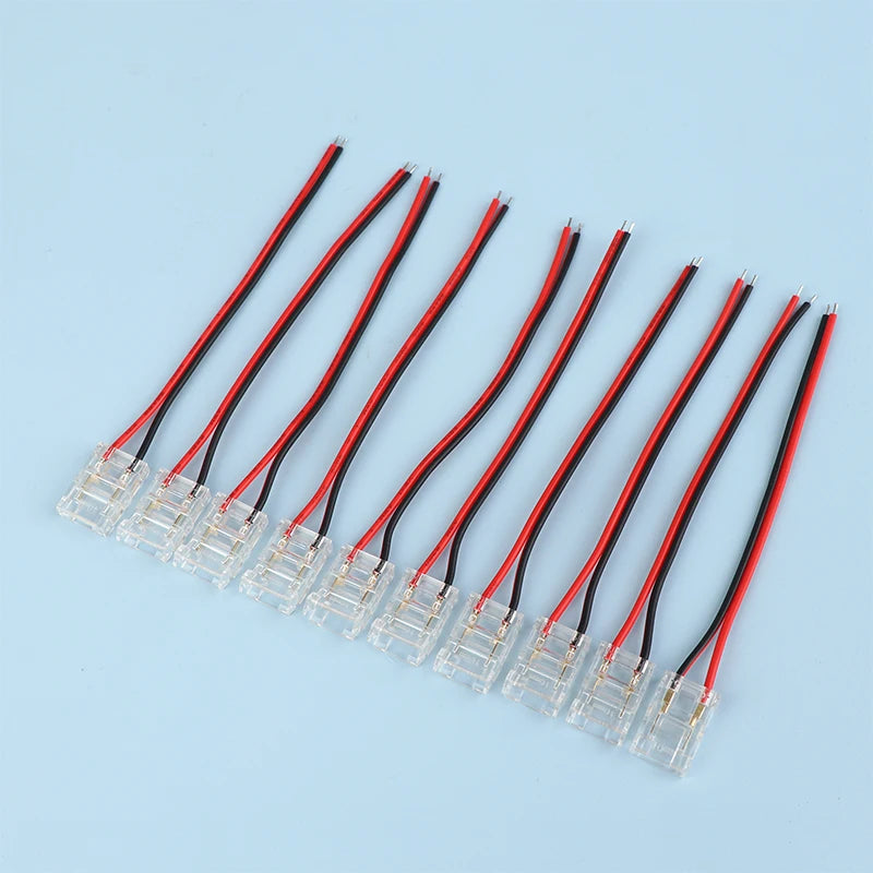 COB LED Strip Connectors 8/10mm Solderless 2 3 4 Pin 5/10Pcs LED Strip Connector Nixie 10pcs10mm 2P