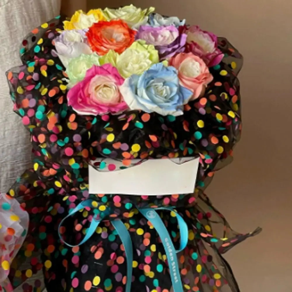 Colorful Polka Dot Tulle Organza Fabric – Bouquet Wrapping Mesh Bouquet Wrapping Fabric Nixie