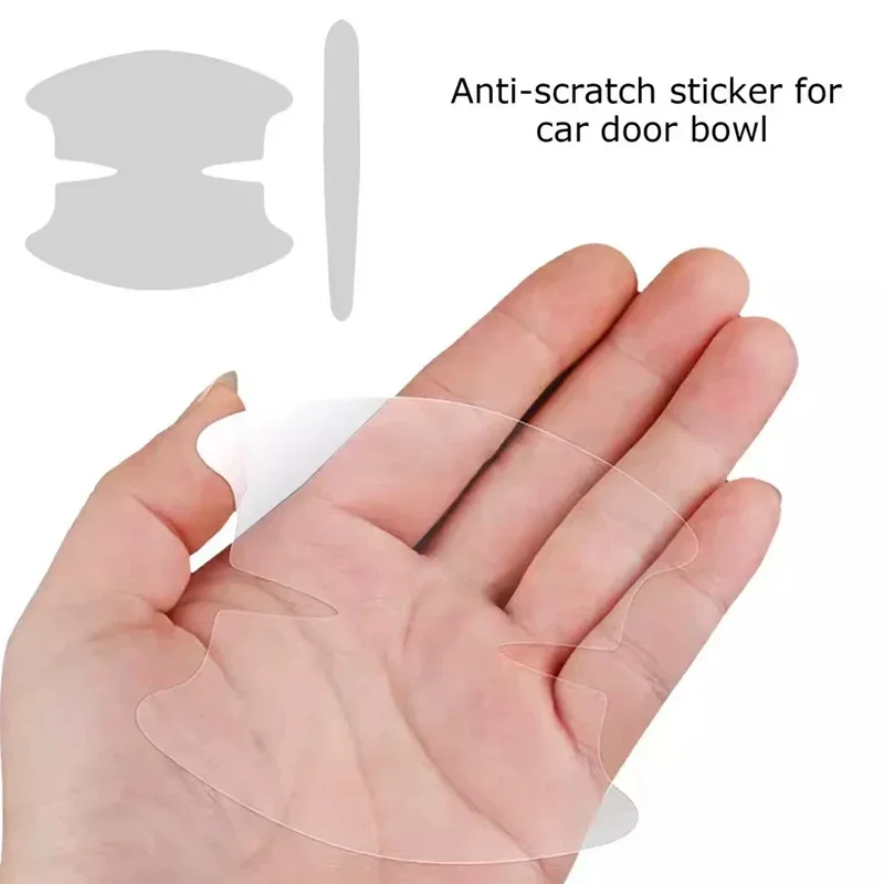 8PCS Car Door Handle Bowl Scratch-Proof Protective Sticker Film Car Door Protector Nixie