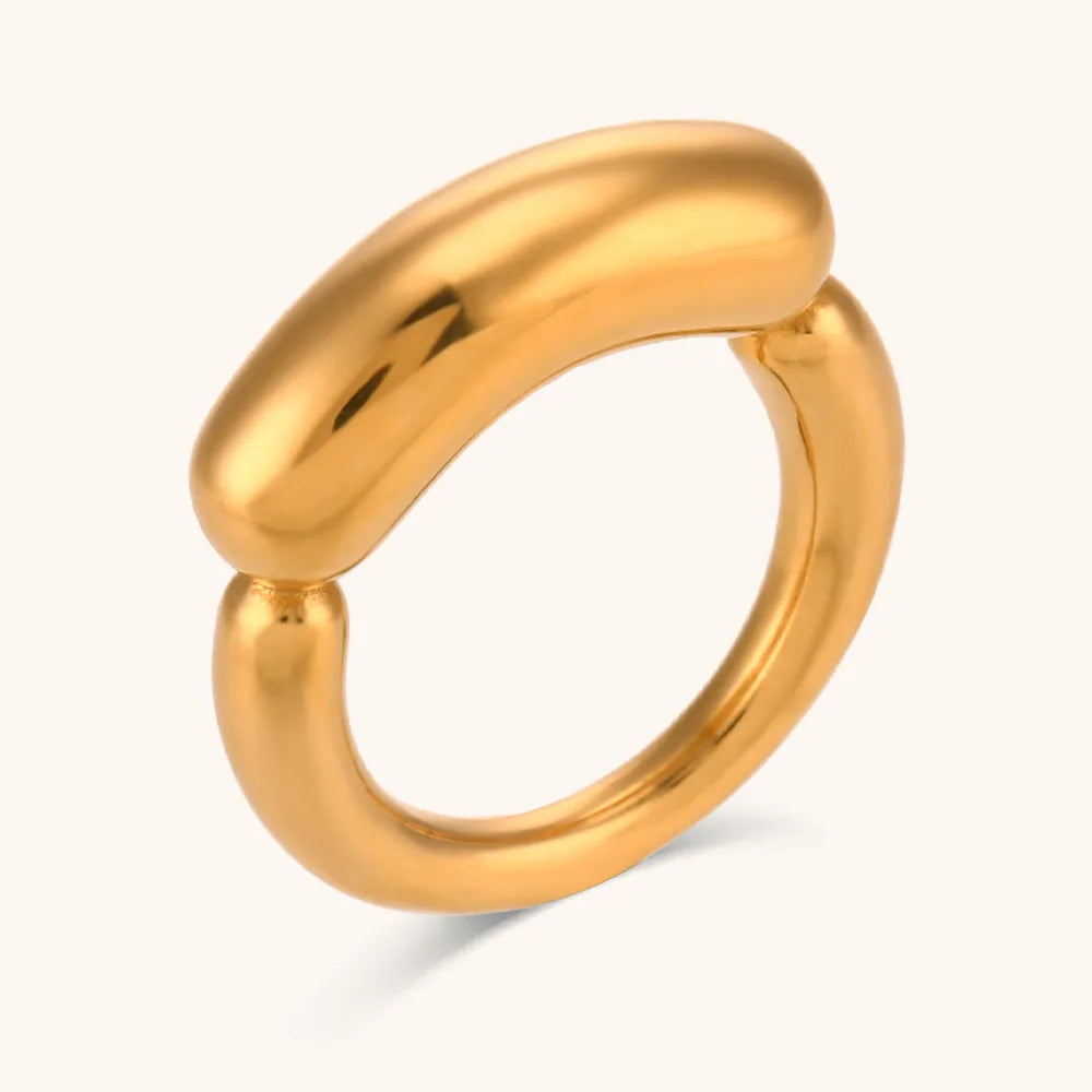 Stainless Steel Ring 18K Gold Plated – Unisex Fashion Band Fashion Ring Nixie