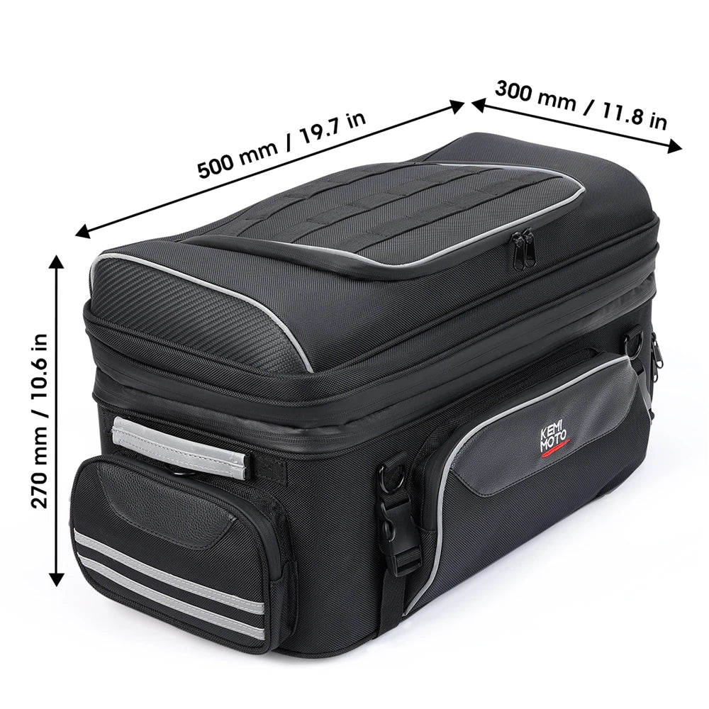 KEMITOUR 40L-50L Expandable Motorcycle Tail Bag | Trunk Rack Bag Motorcycle Tail Bag Nixie