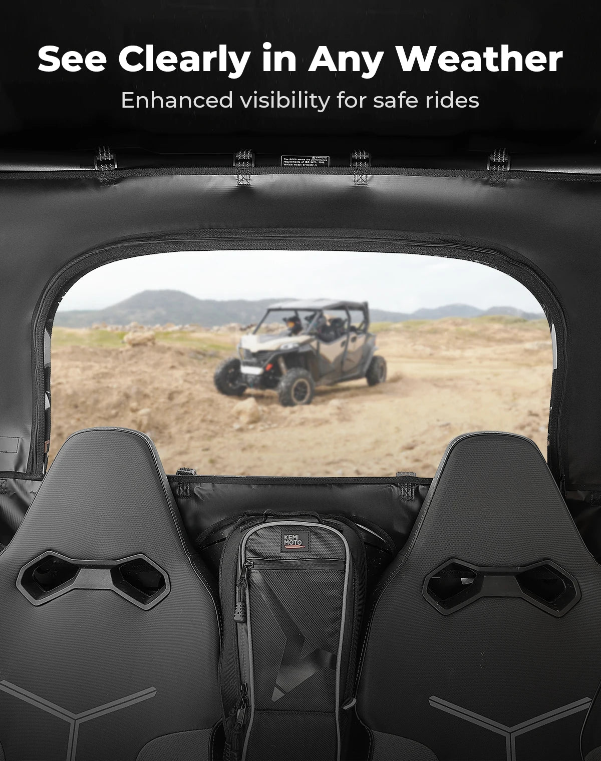 KEMITOUR Soft Rear Windshield CFMOTO ZForce 800 950 2023–2025 UTV Rear Windshield Nixie