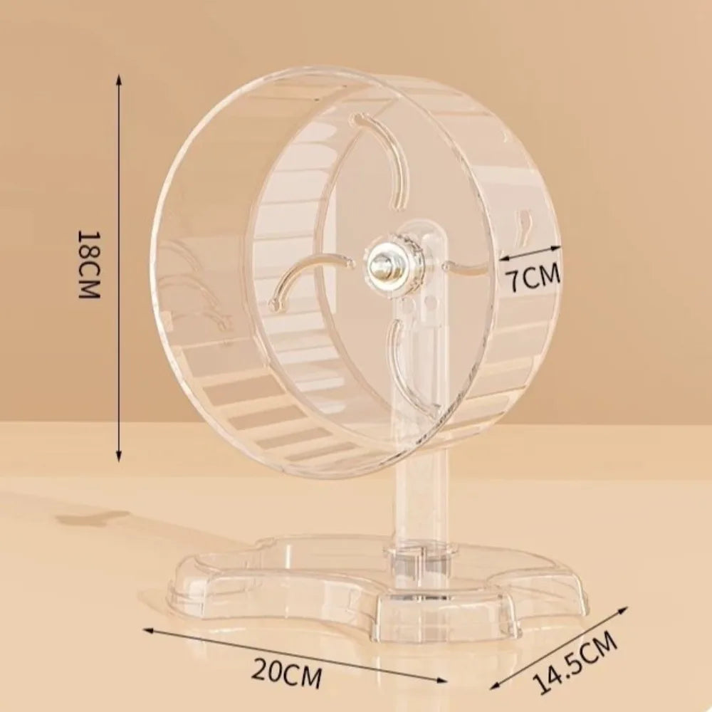 18cm Clear Hamster Running Wheel – Quiet & Height-Adjustable Pet Exercise Wheel Nixie