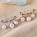 2pcs Pearl Pendant Brooch Set – Unisex Anti-Slip Corsage Pin Brooch Pin Set Nixie Gold Silver
