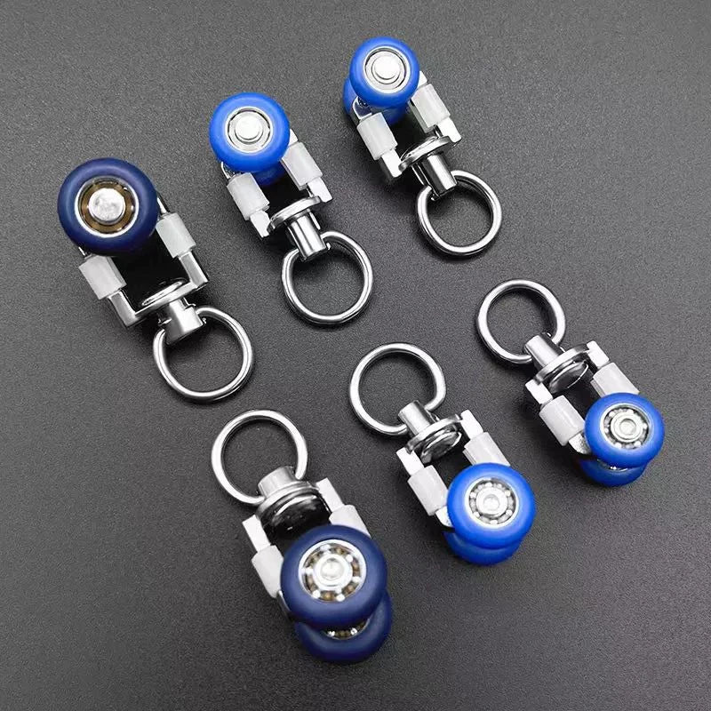 4pcs Twin Wheel Silent Drapery Track Rollers & Curtain Gliders