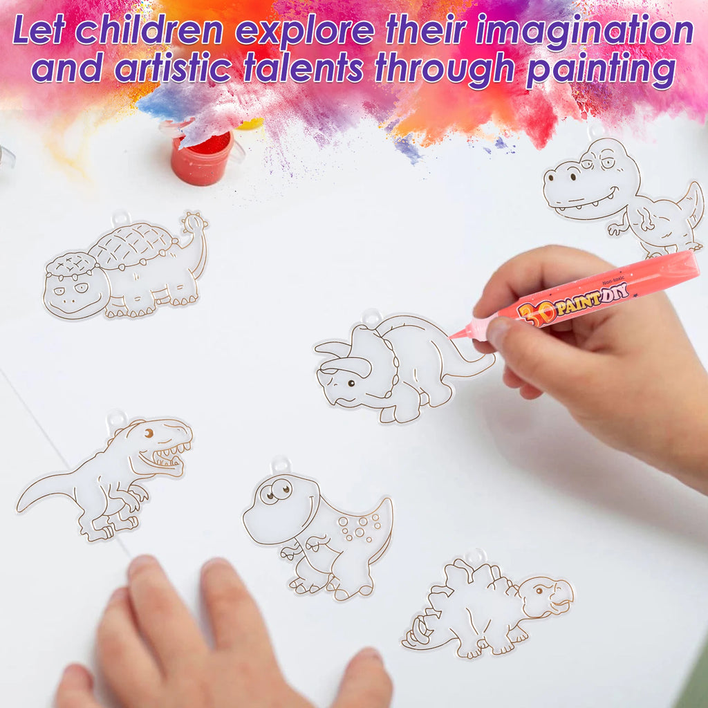 Kids Window Paint Art Kit – DIY Suncatcher Pendants Set Kids DIY Craft Kit Nixie